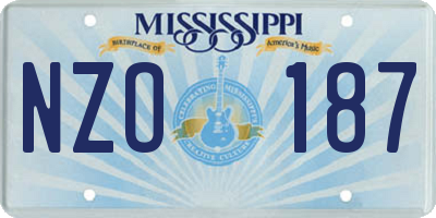 MS license plate NZO187