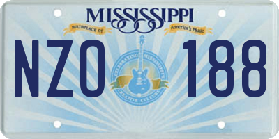 MS license plate NZO188