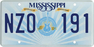 MS license plate NZO191