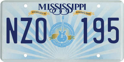 MS license plate NZO195