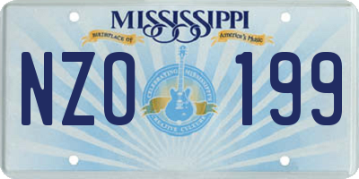 MS license plate NZO199