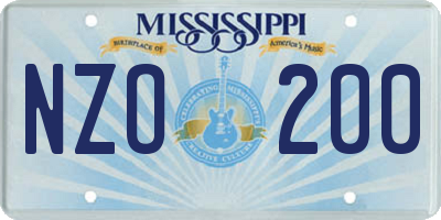 MS license plate NZO200