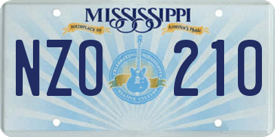 MS license plate NZO210
