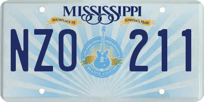 MS license plate NZO211