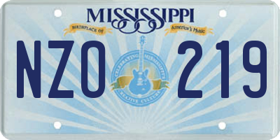 MS license plate NZO219