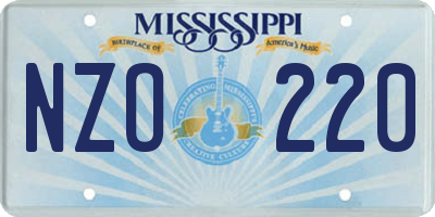 MS license plate NZO220