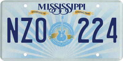 MS license plate NZO224