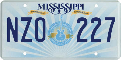 MS license plate NZO227