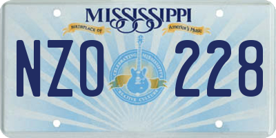 MS license plate NZO228