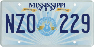 MS license plate NZO229