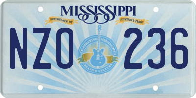 MS license plate NZO236