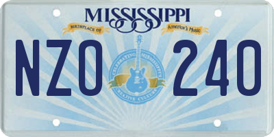 MS license plate NZO240