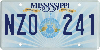 MS license plate NZO241