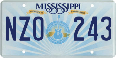 MS license plate NZO243