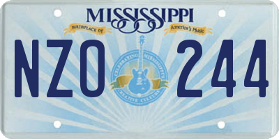 MS license plate NZO244