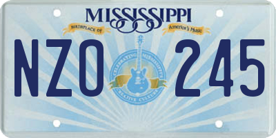 MS license plate NZO245