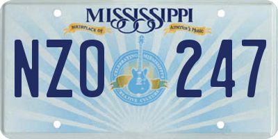 MS license plate NZO247