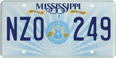 MS license plate NZO249