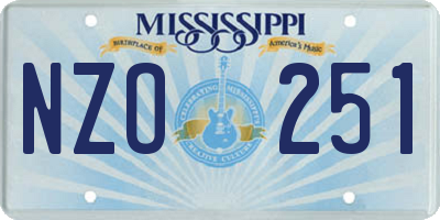 MS license plate NZO251