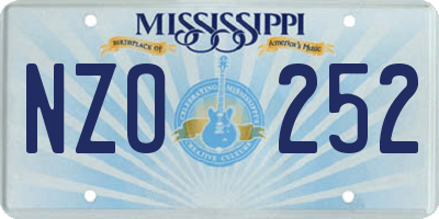 MS license plate NZO252