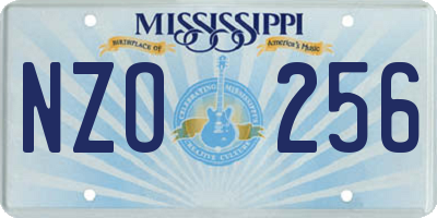 MS license plate NZO256
