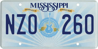 MS license plate NZO260