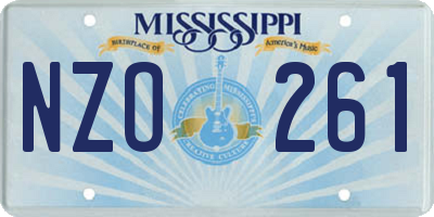 MS license plate NZO261
