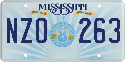 MS license plate NZO263