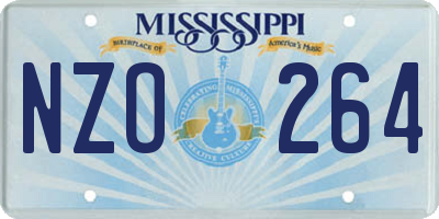 MS license plate NZO264
