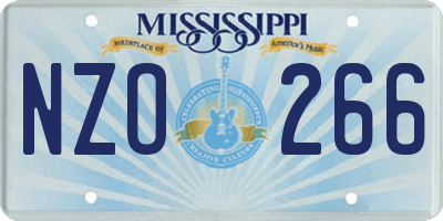 MS license plate NZO266