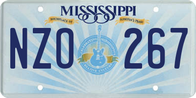 MS license plate NZO267