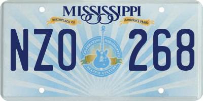 MS license plate NZO268