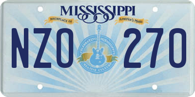 MS license plate NZO270