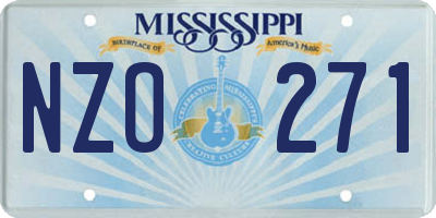 MS license plate NZO271