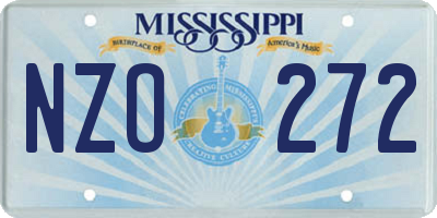 MS license plate NZO272