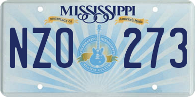 MS license plate NZO273