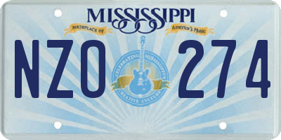 MS license plate NZO274