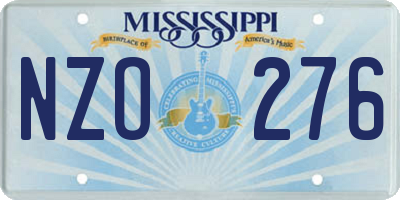 MS license plate NZO276
