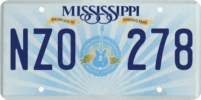 MS license plate NZO278