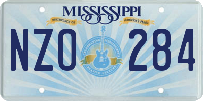 MS license plate NZO284