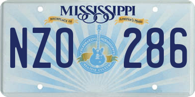 MS license plate NZO286