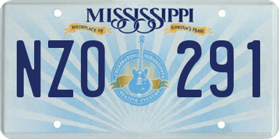 MS license plate NZO291