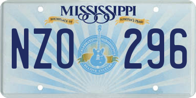 MS license plate NZO296