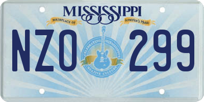 MS license plate NZO299