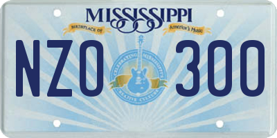 MS license plate NZO300