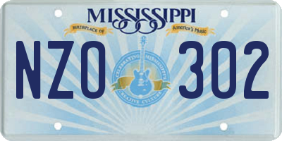 MS license plate NZO302