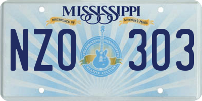 MS license plate NZO303