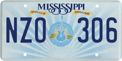 MS license plate NZO306