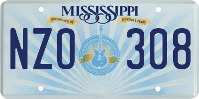 MS license plate NZO308