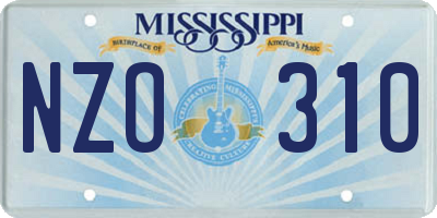 MS license plate NZO310